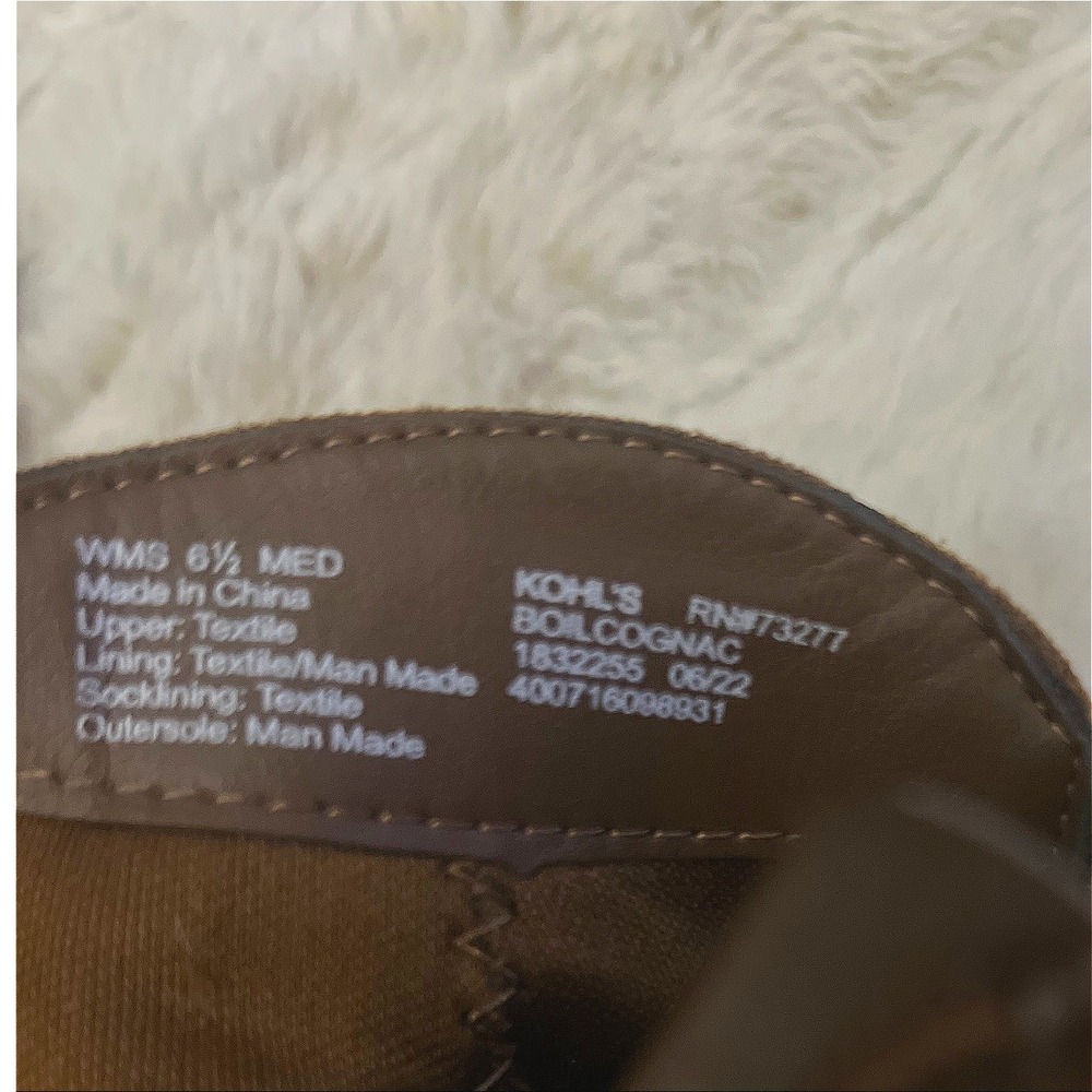 Kohl's Sonoma Cognac Faux Suede Buckle Zip Ankle Boots Women's Size 6.5‎ Medium - Picture 7 of 8